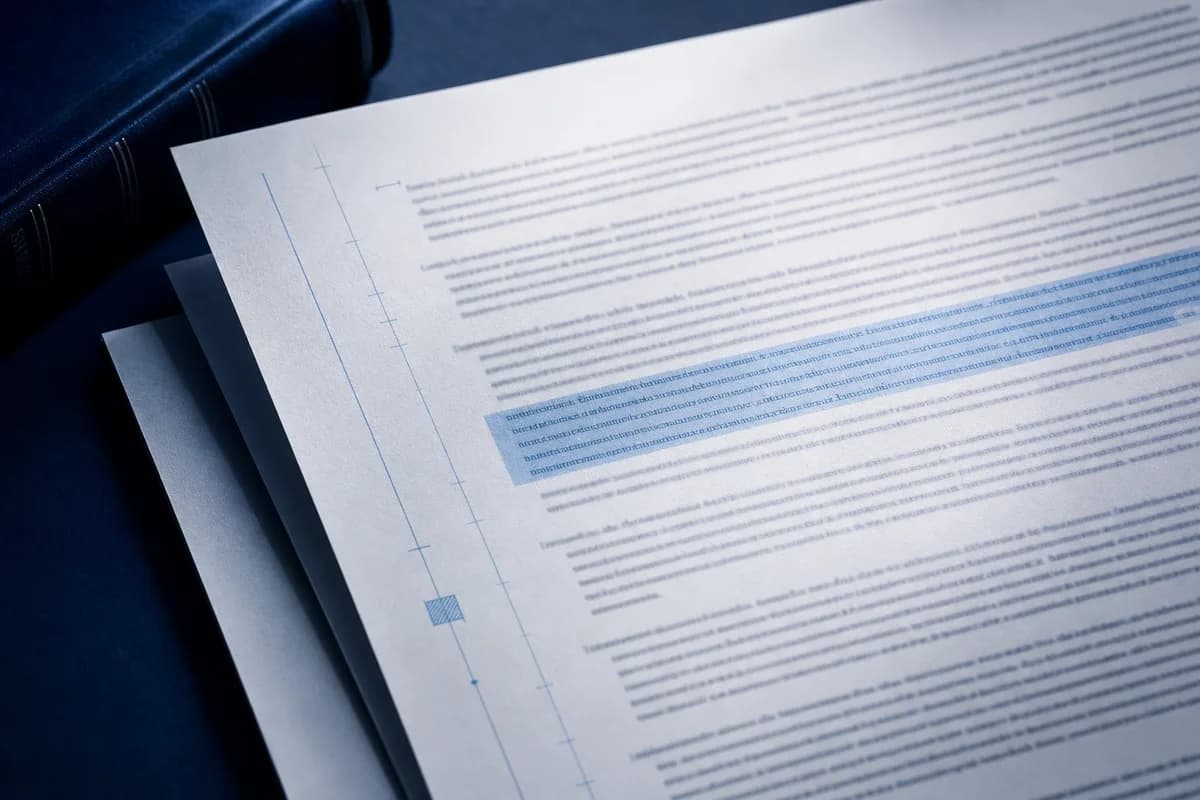A highlighted passage on a legal source document